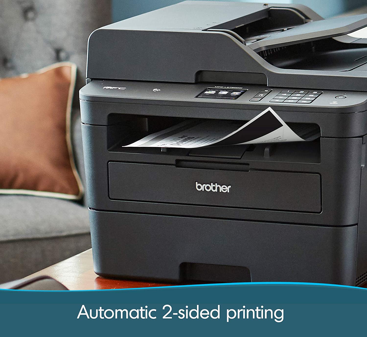 Brother MFCL2750DW Monochrome All-in-One Wireless Laser Printer, Duplex Copy & Scan, Refresh Subscription,Black,Large - Image 4